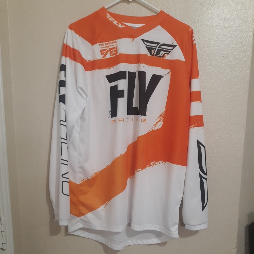 Fly Racing F-16 Gear Motorcycle Long Sleeve Shirt Orange Size L